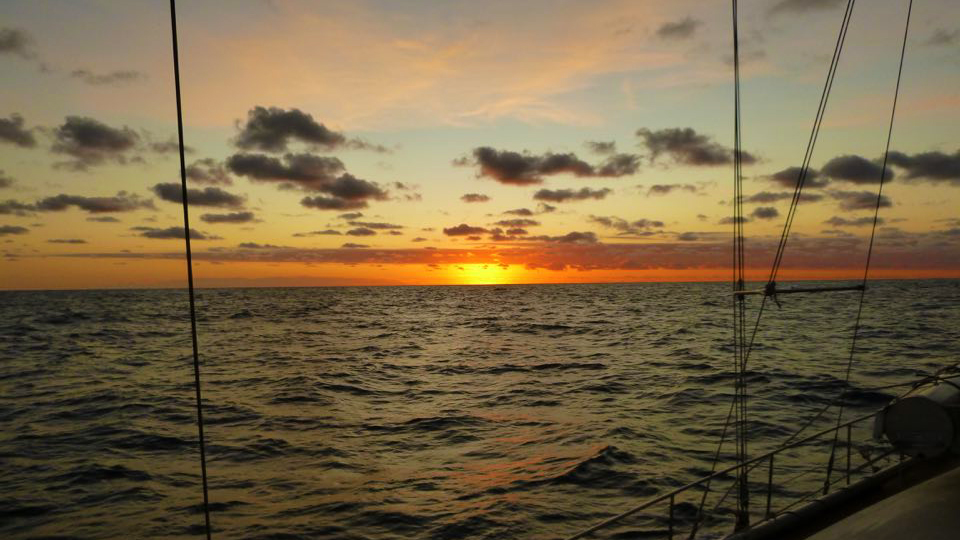 sailing sunset indian ocean