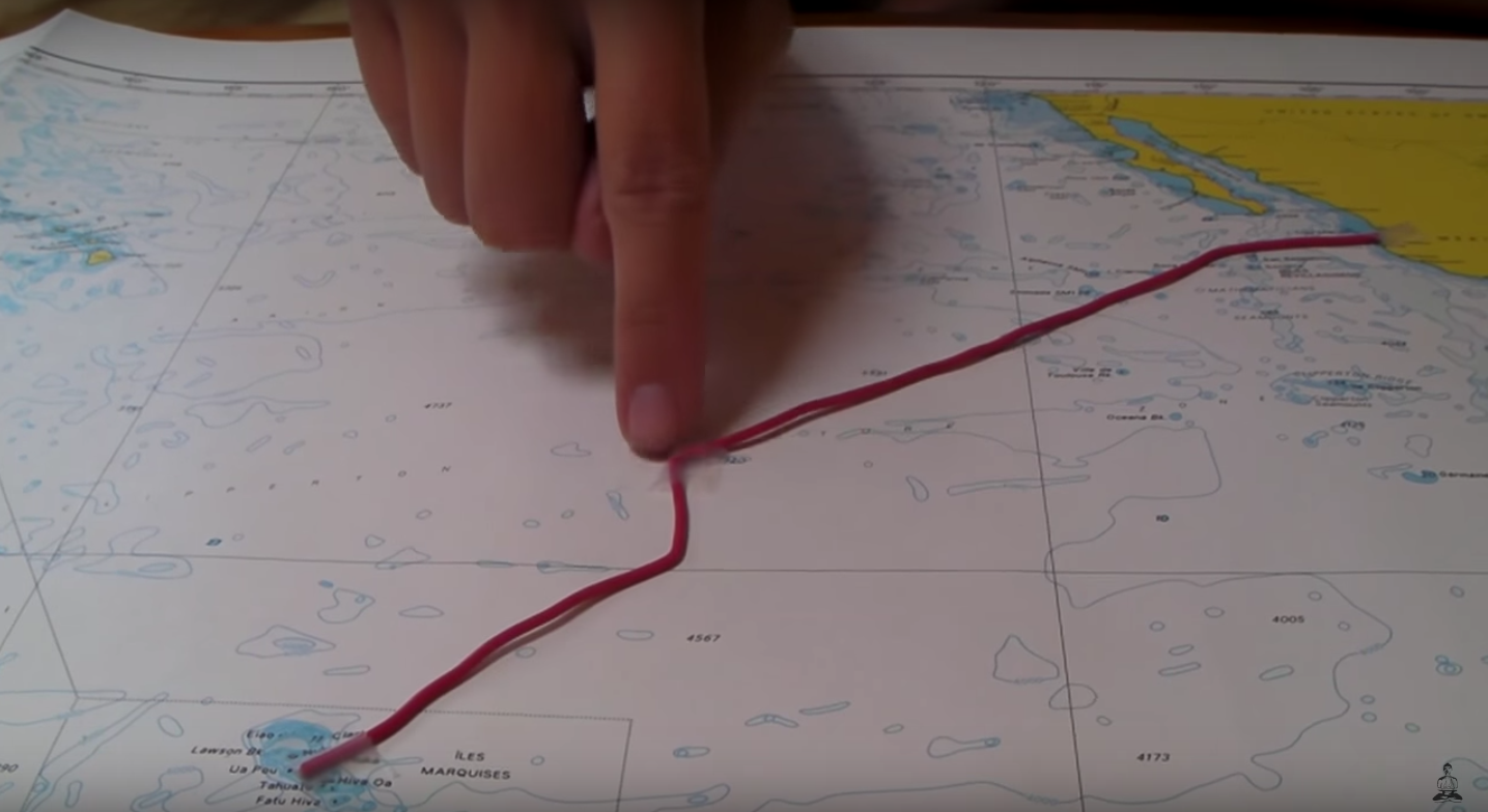 charting route across pacific ocean
